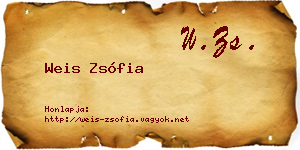 Weis Zsófia névjegykártya